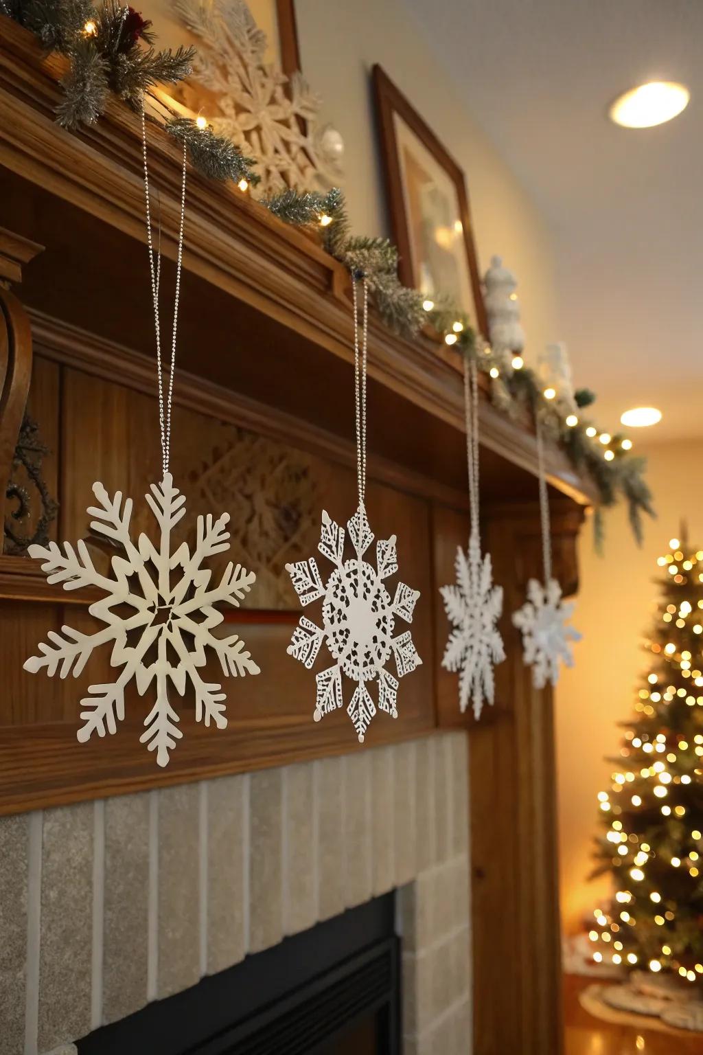 Ornaments infuse a semblance of elegance and twinkle into your snowflakes.