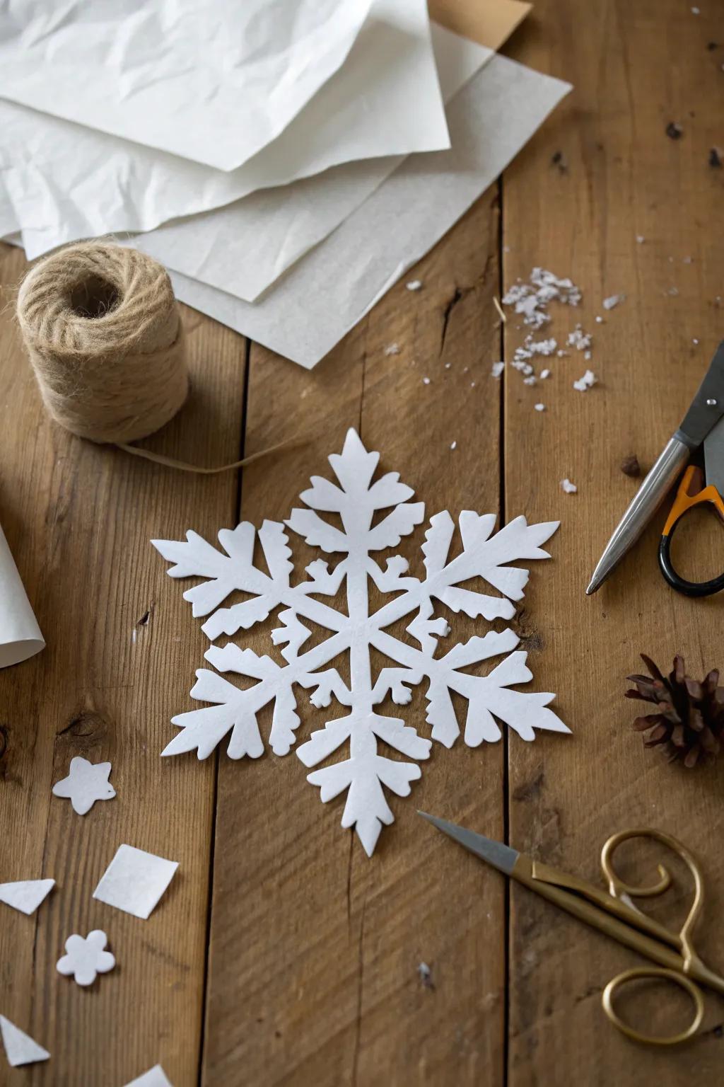 Produce enduring elegance with a traditional six-sided snowflake.