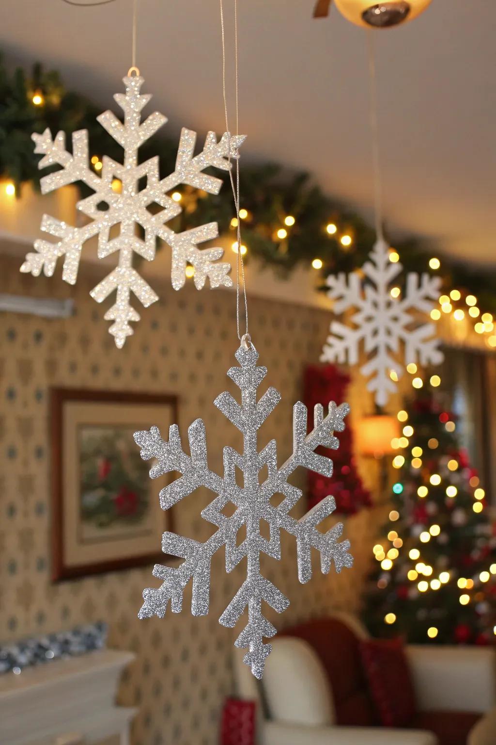 Glimmer imparts a sparkling element to your snowflake designs.