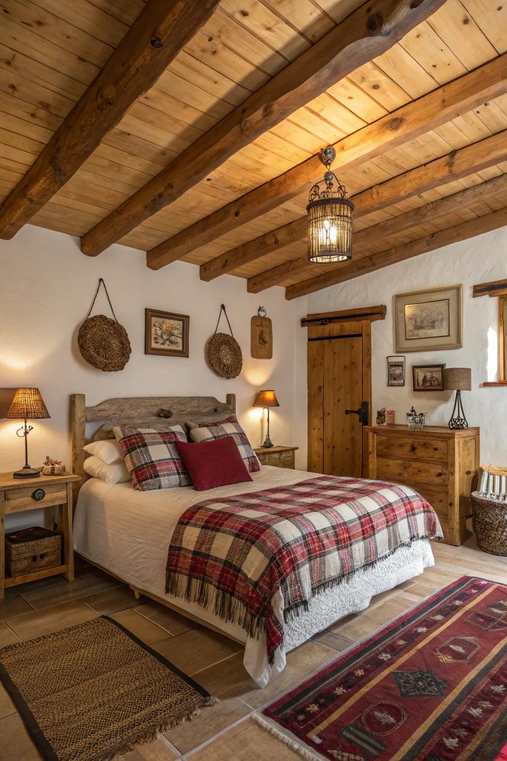 Exposed supports bring in rustic charm and texture.