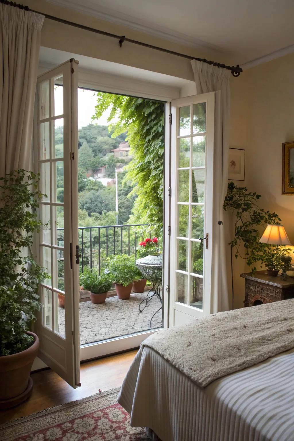 Panel doors welcome light and nature into your room.