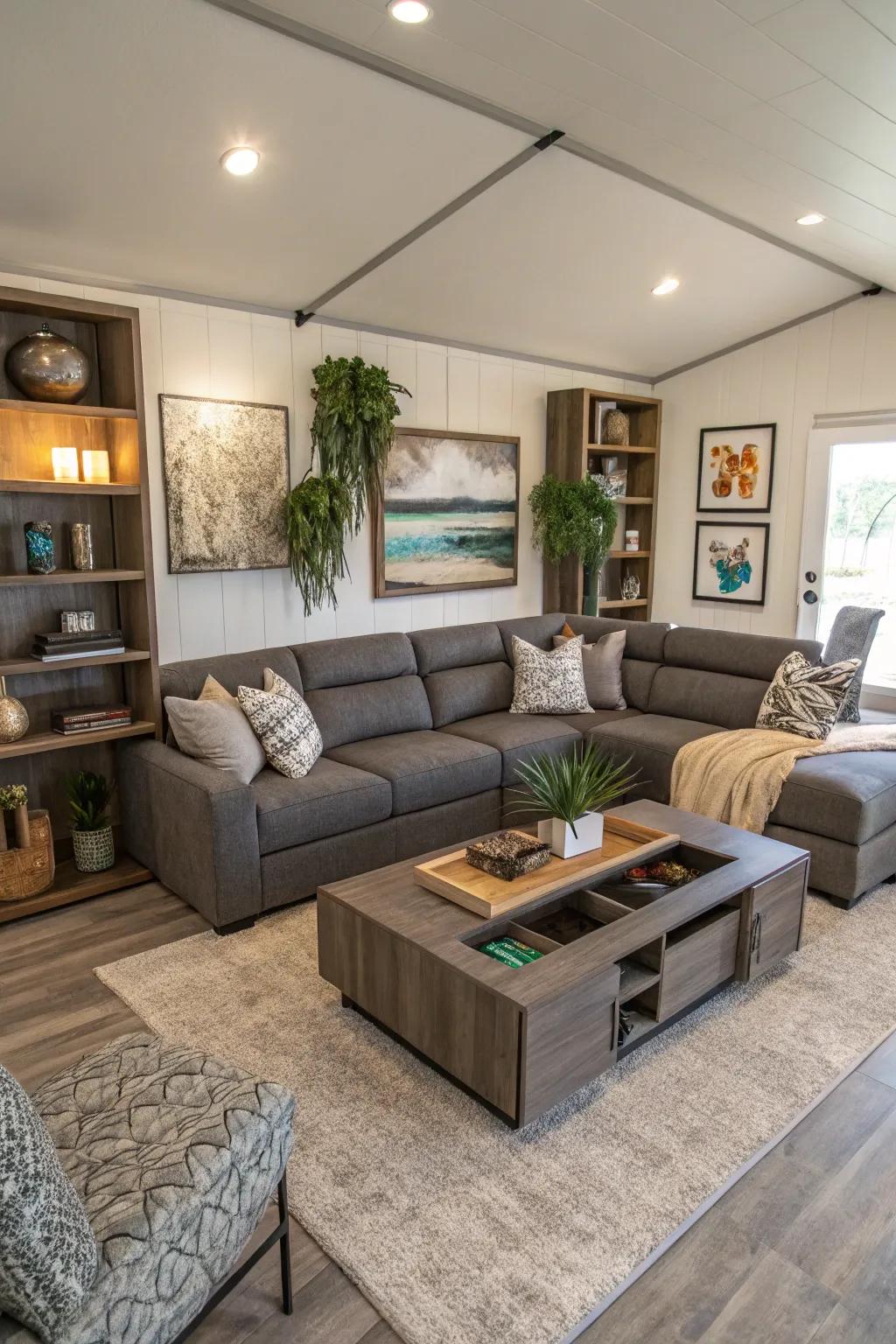 Multi-functional furnishings amplify space and utility.