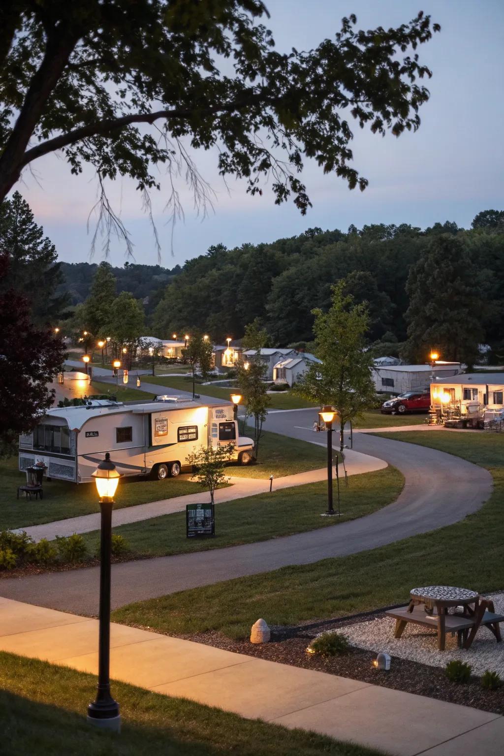 Gentle lighting that creates a magical nighttime mood.