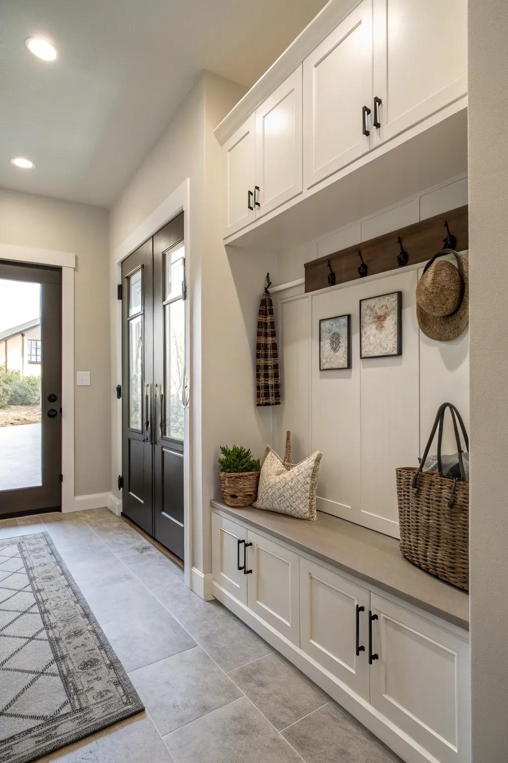 Mirrors enhance light and space in your entryway.