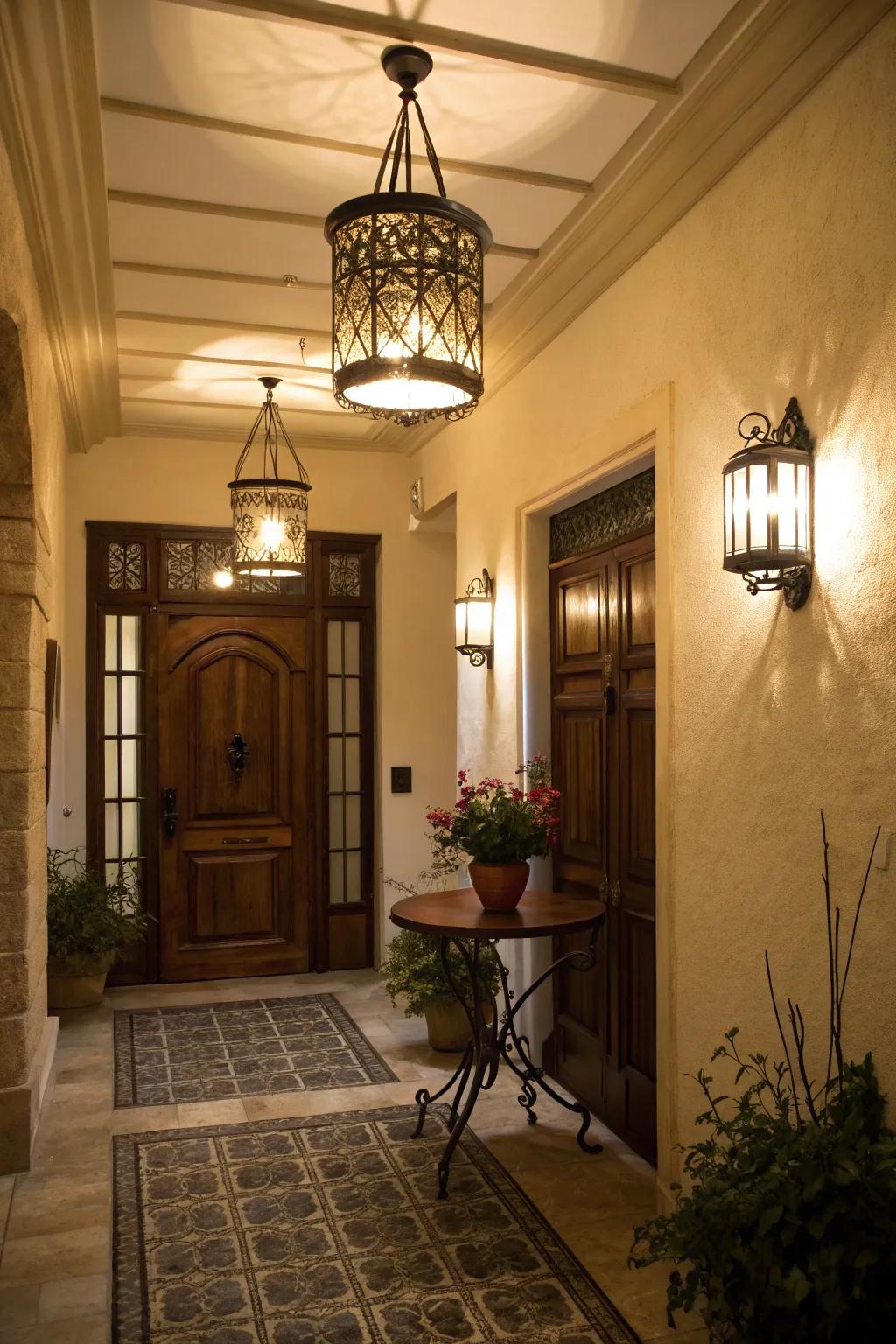 Layered lighting sets the mood and ensures functionality.