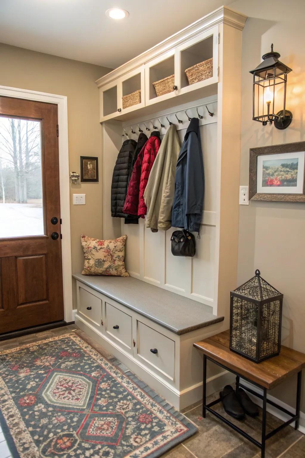 Multi-functional furniture maximizes utility in compact spaces.