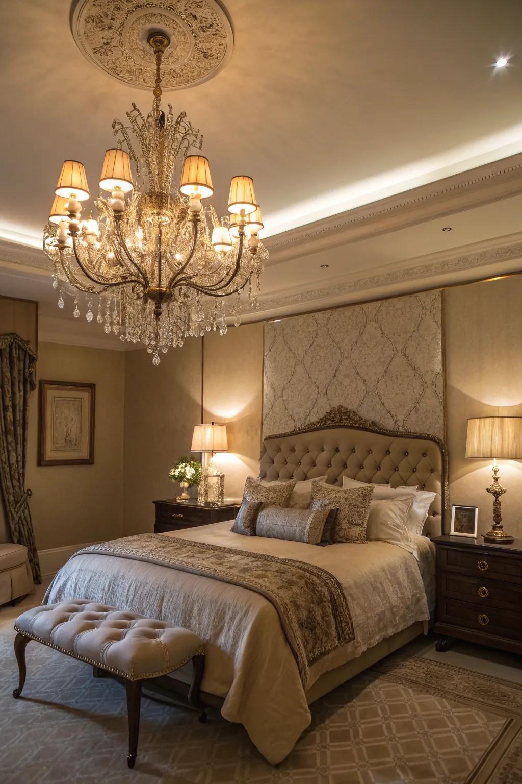 Stylish lighting adds sophistication and warmth.