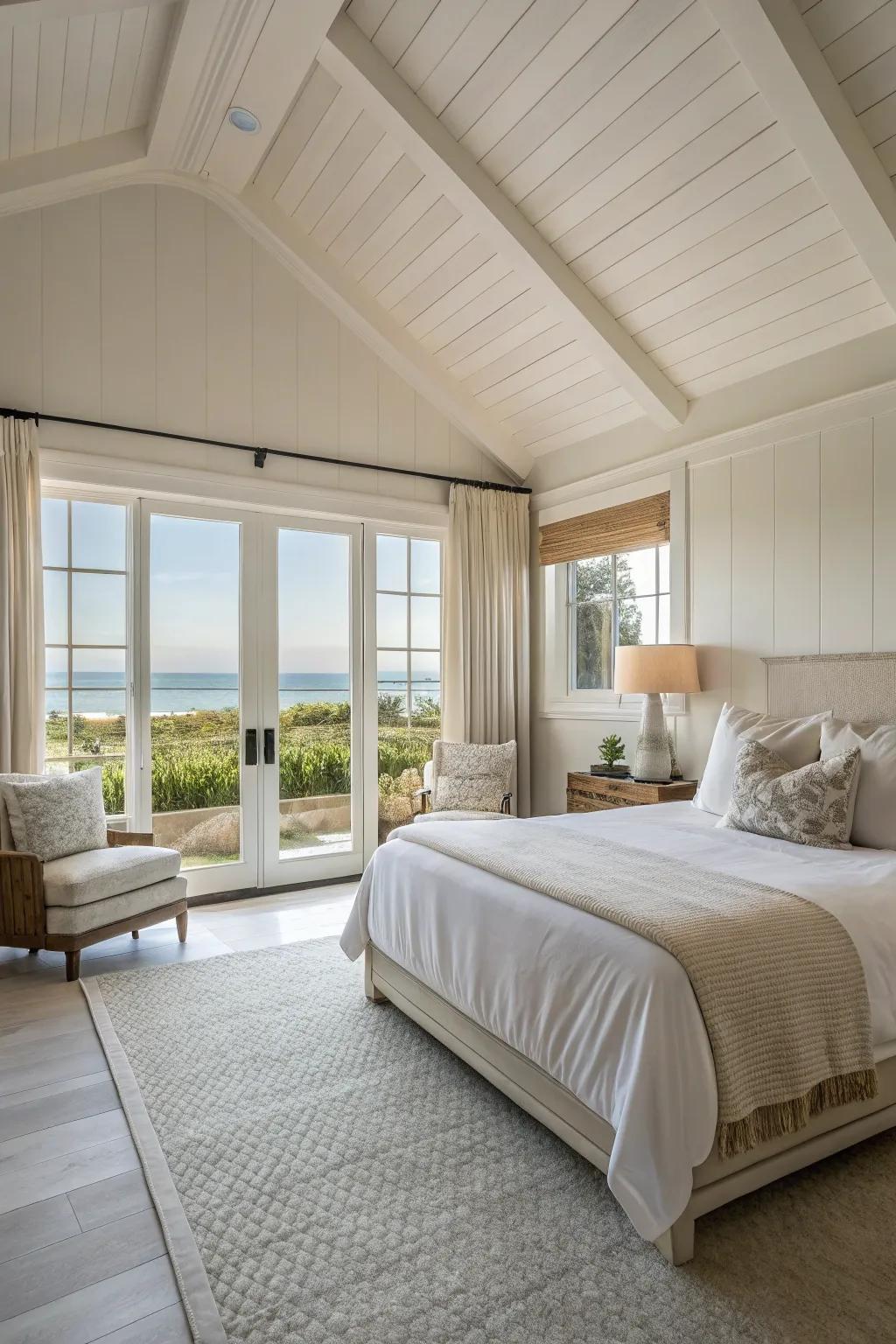 A simple design makes a peaceful bedroom getaway.