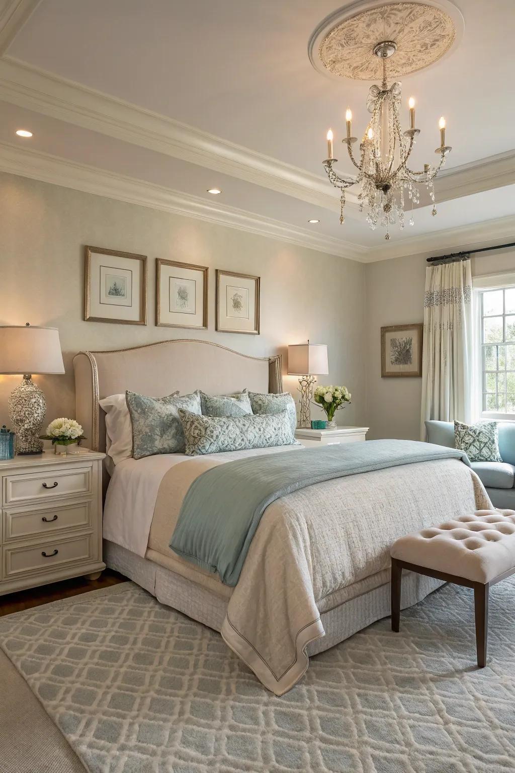 Neutral colors make a calm and serene setting.