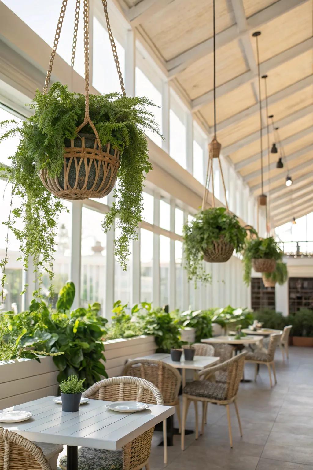 Enhance your plant presentation with distinctive hanging arrangements.
