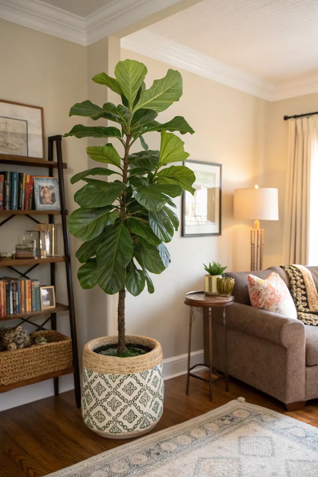 Inject life into unused corners with tall, leafy plants.