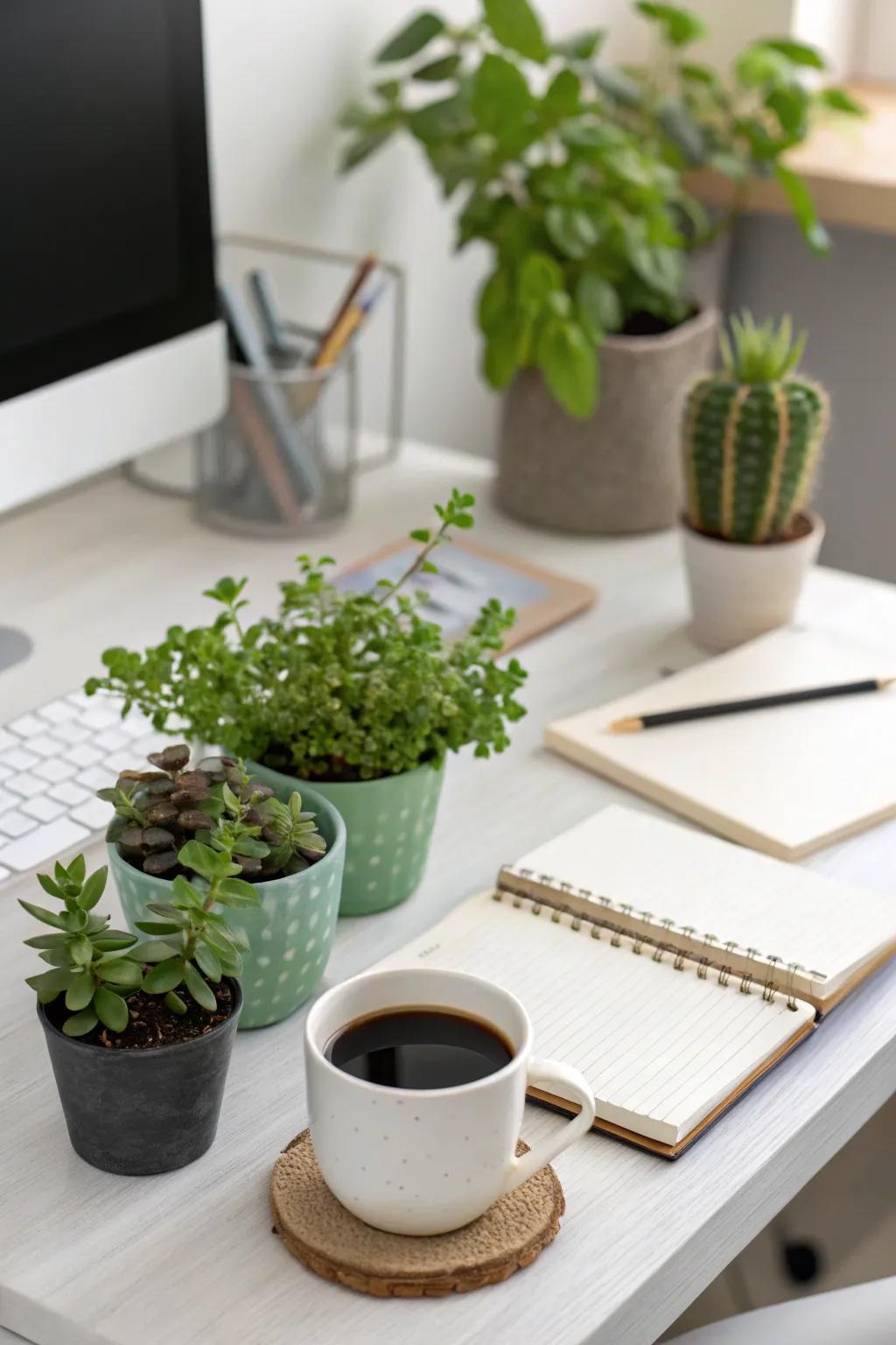 Boost creativity and calm with plants in your workspace.