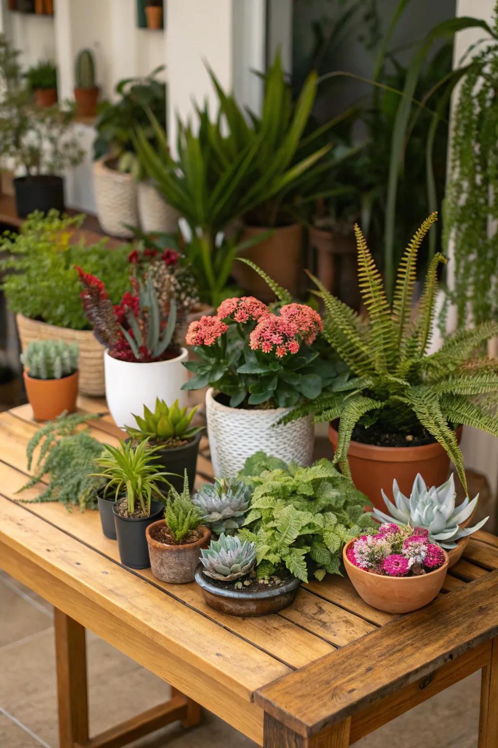 Blend various plants for an attention-grabbing display.