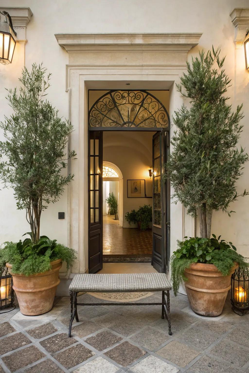 Welcome visitors with a striking plant arrangement in your entryway.