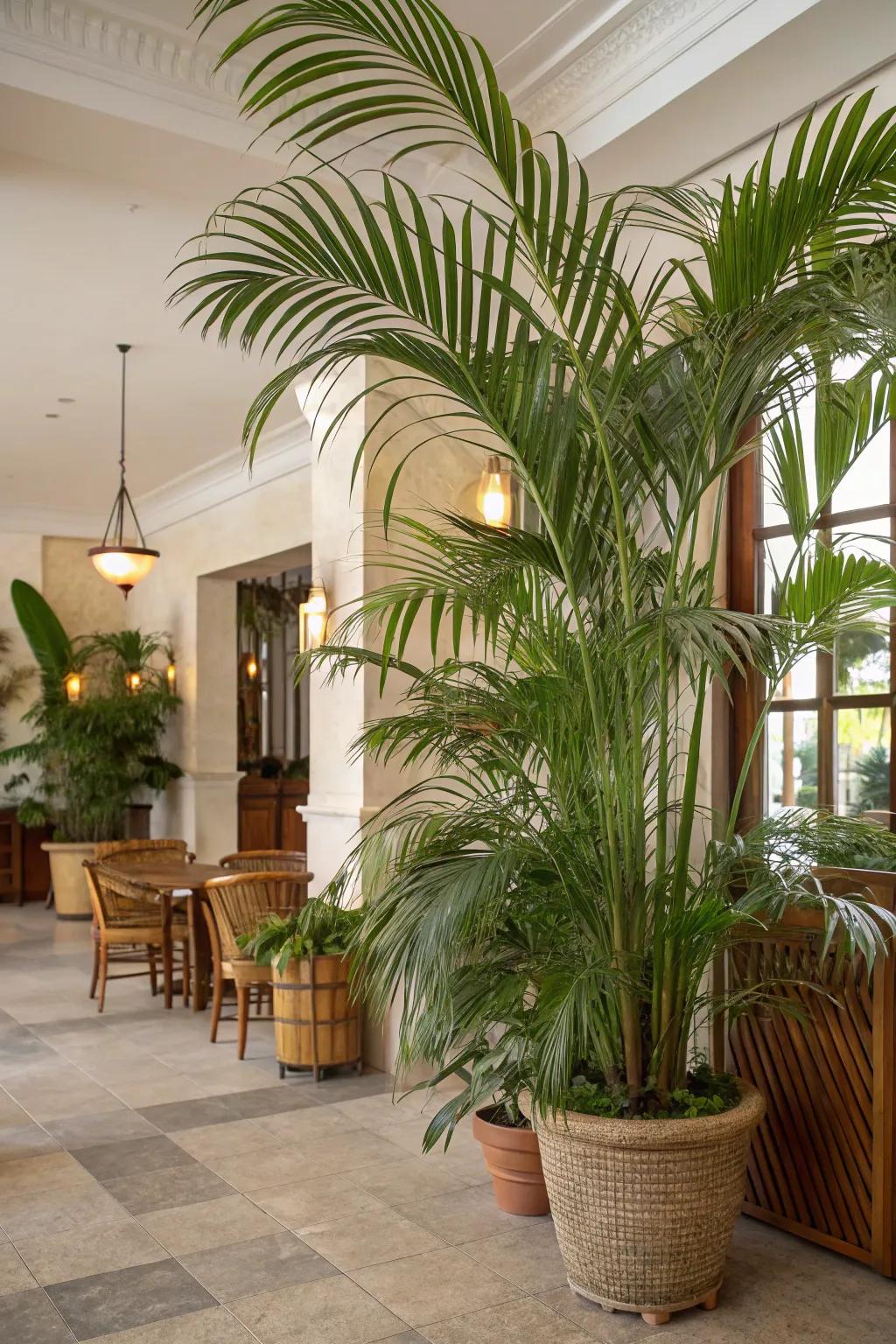 Design an indoor paradise with large, statement plants.
