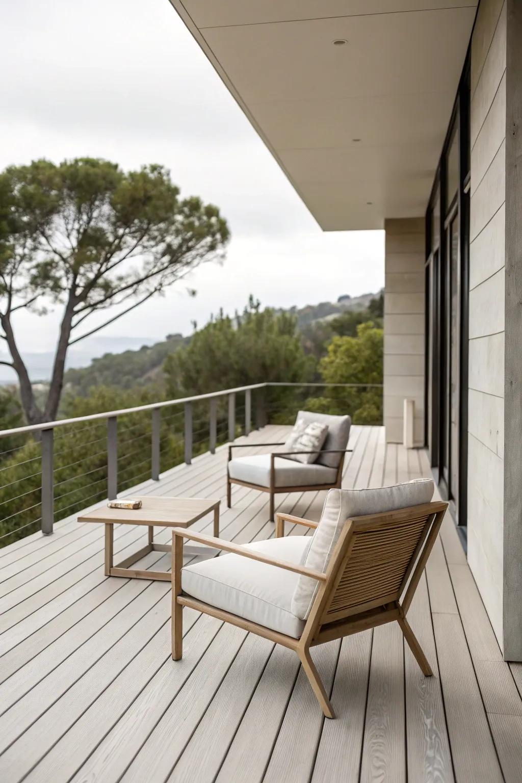 A minimalist deck layout that embodies simplicity and peace.