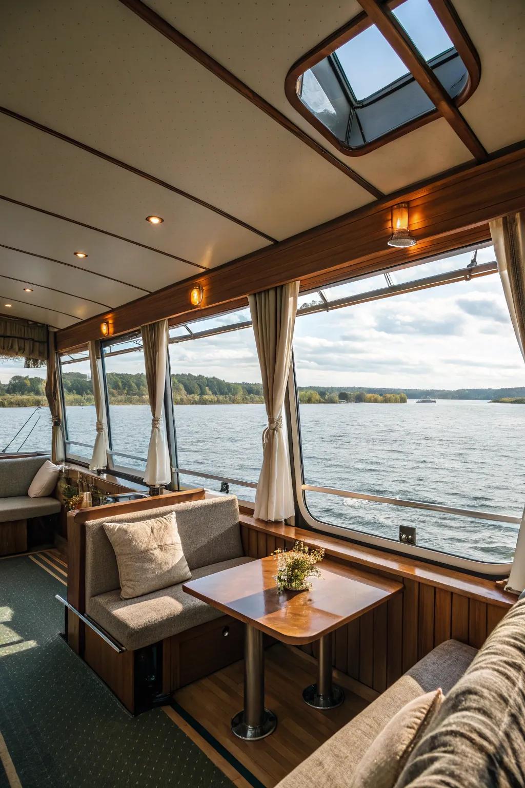 Windows bringing in natural light and providing stunning views.