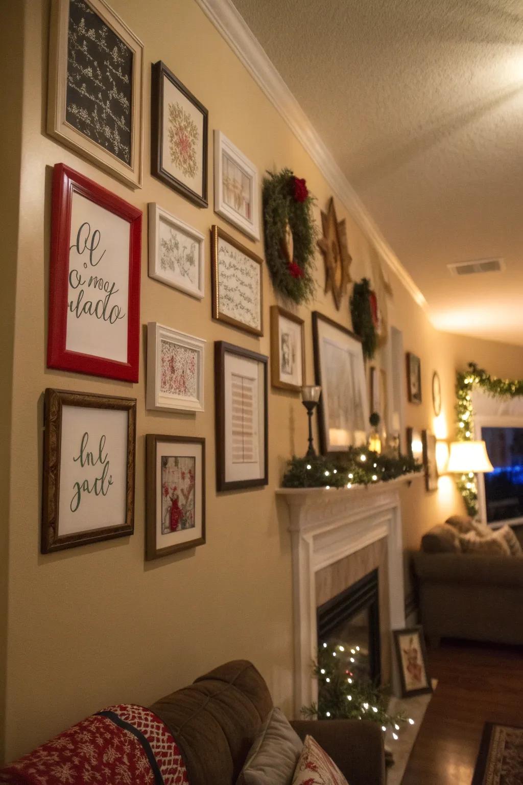 Enclosed holiday quotations introduce a personalized impression to the ornamentation.