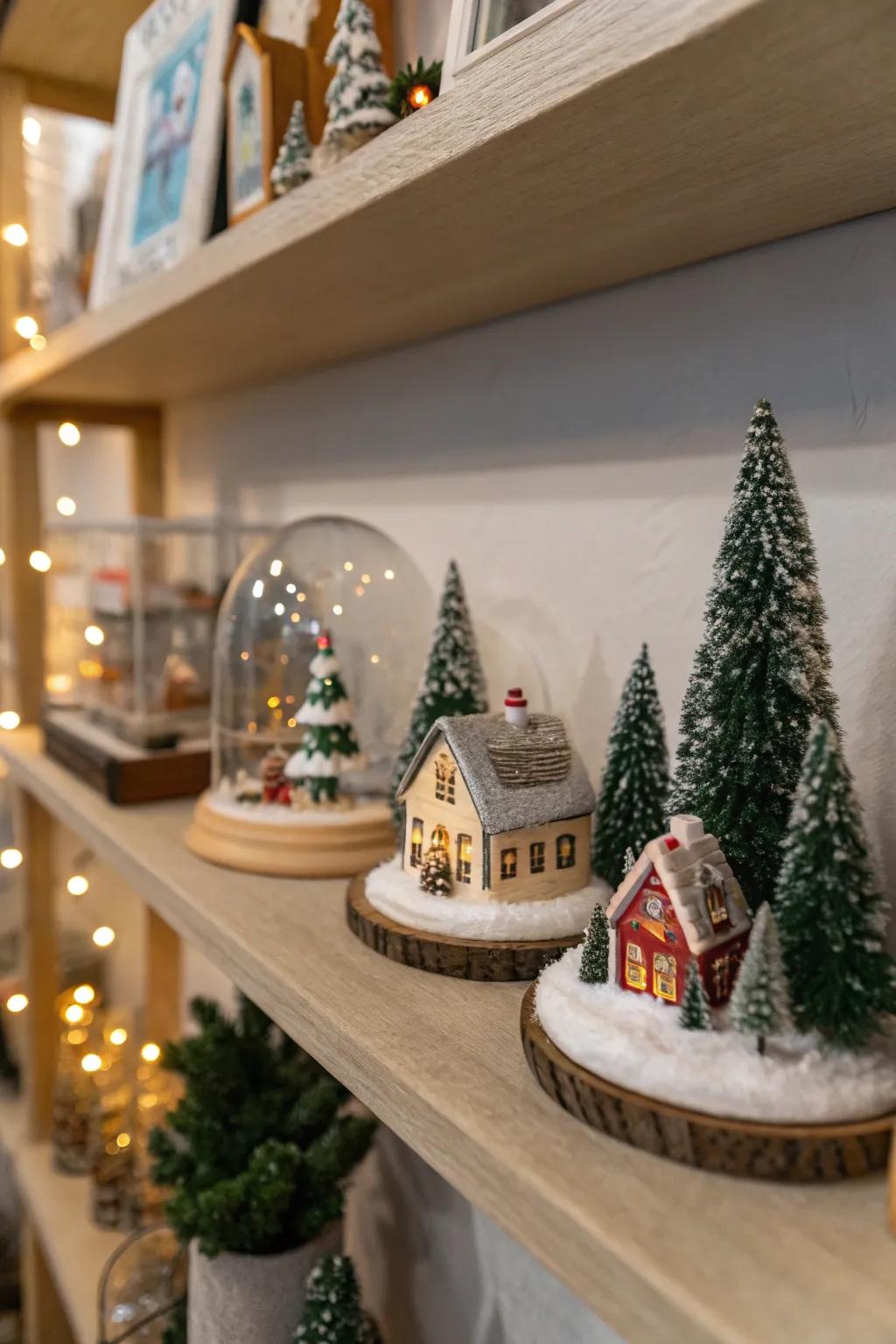 Mini holiday scenes add charm and whimsy to your decorations.
