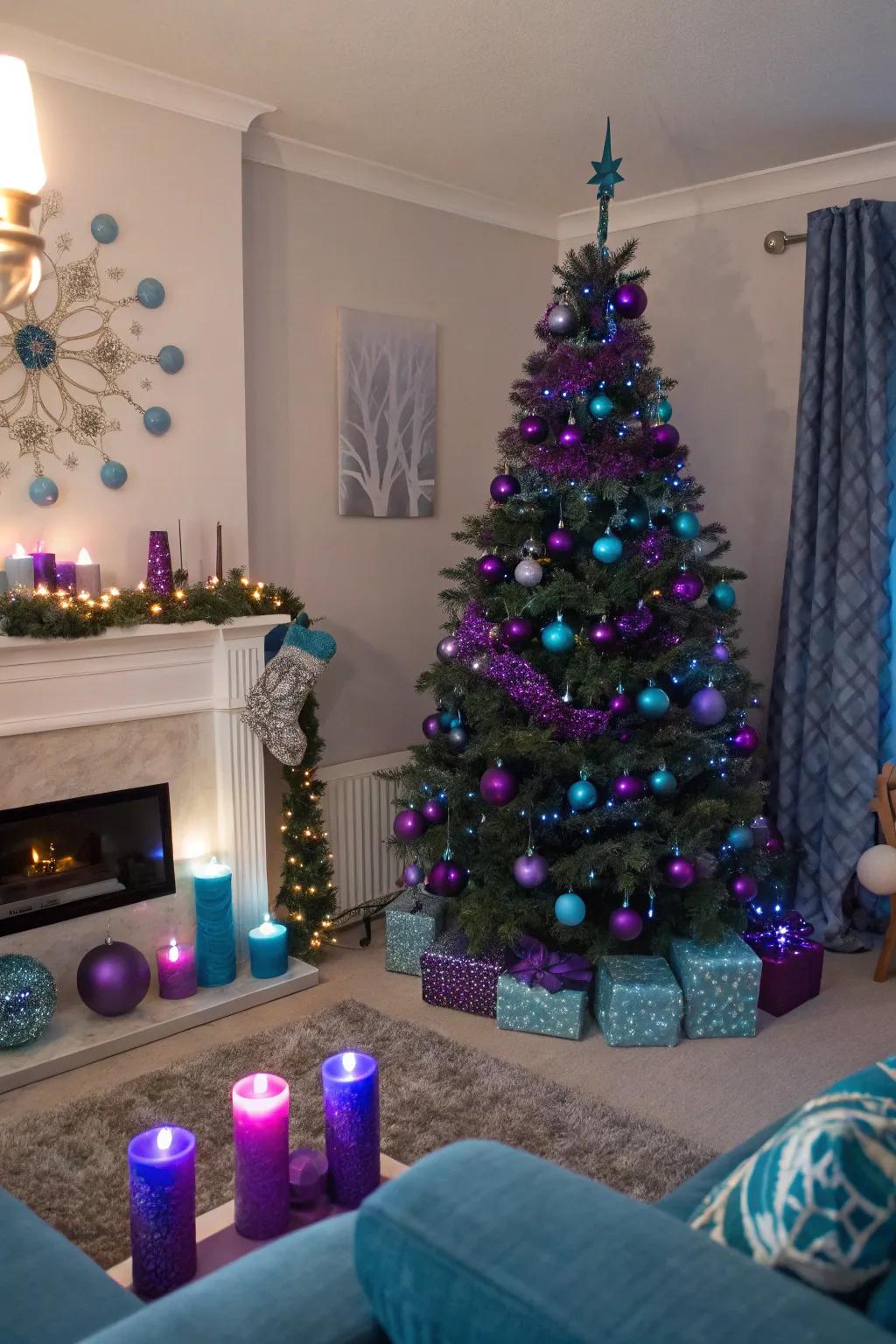 Nontraditional colors bring a modern twist to classic Christmas décor.