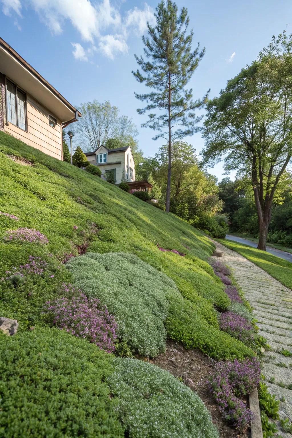 Ground covers create a lush, low-maintenance blanket.