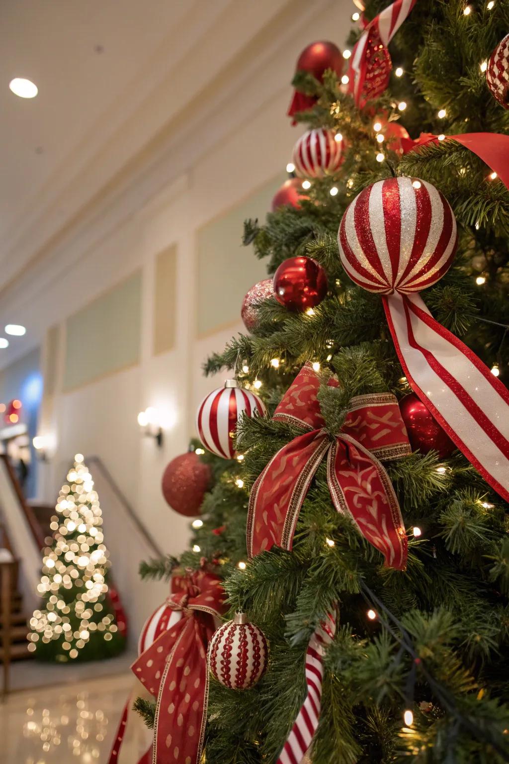 A playful candy-themed Christmas tree.