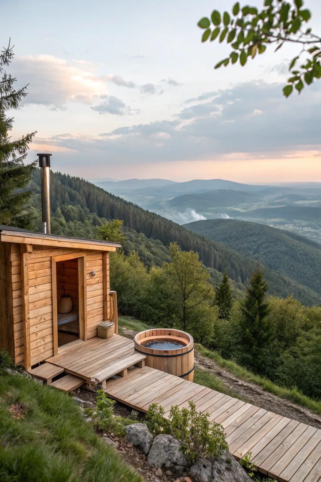 A hillside retreat with stunning views.