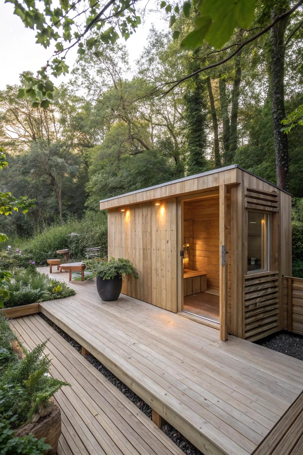 A patio edge pod for smooth relaxation.