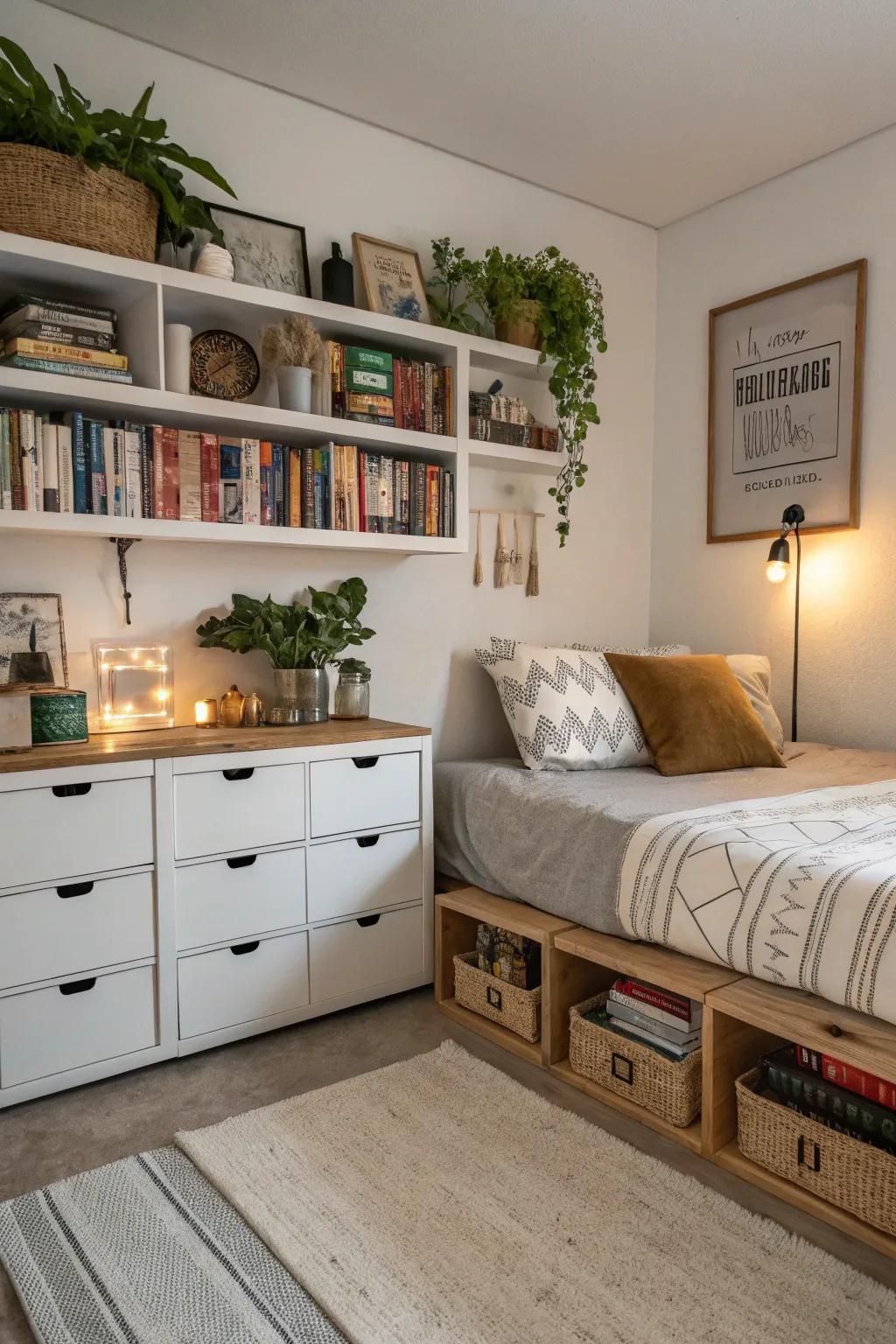 Smart storage solutions keep your space organized and clutter-free.