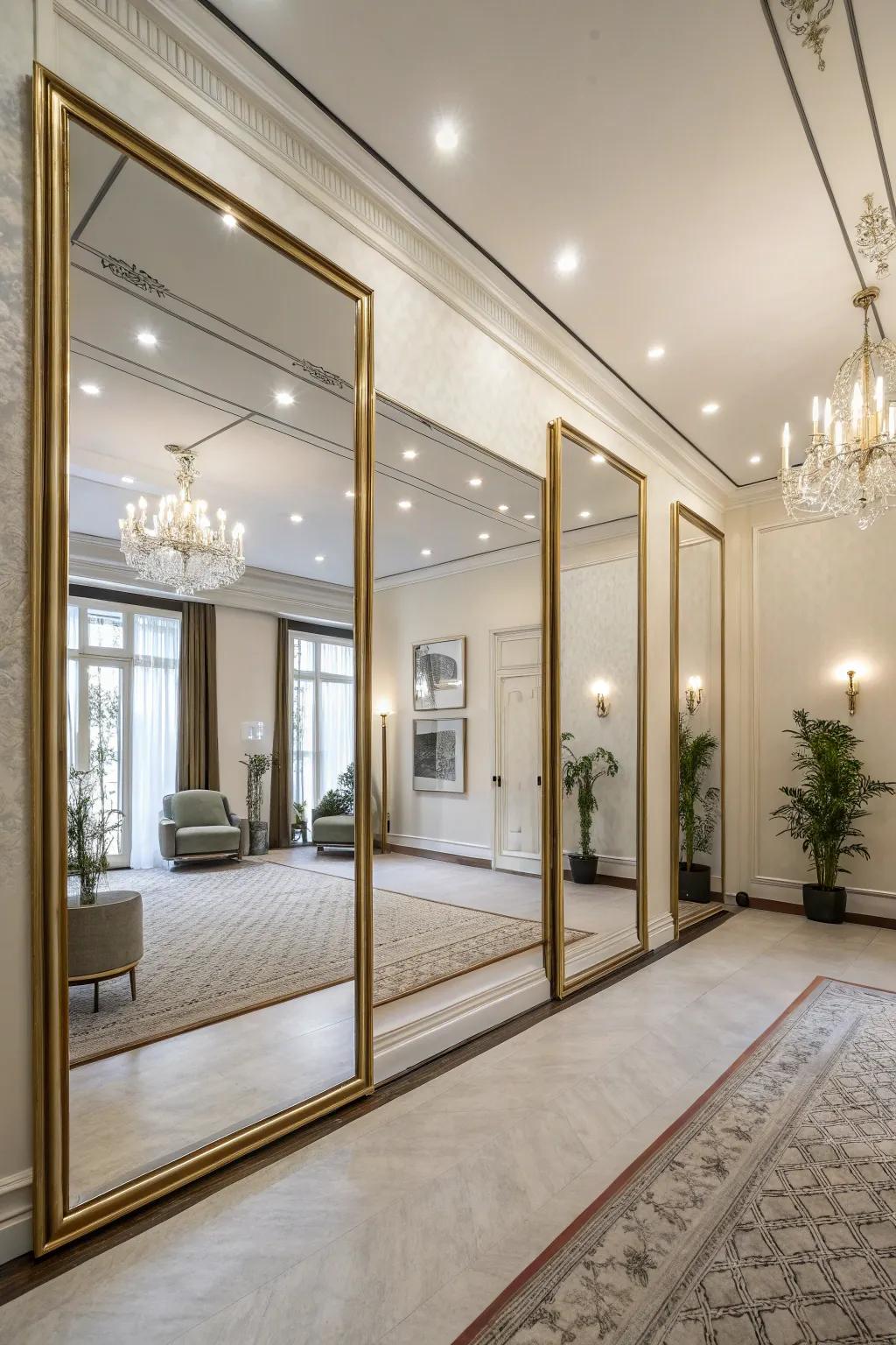 Mirrors can enhance the feeling of space and light.