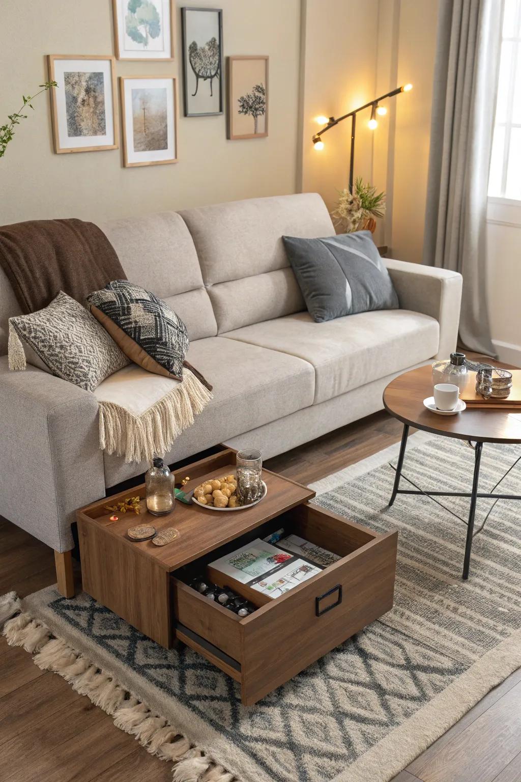 Multi-functional furniture maximizes utility without compromising style.