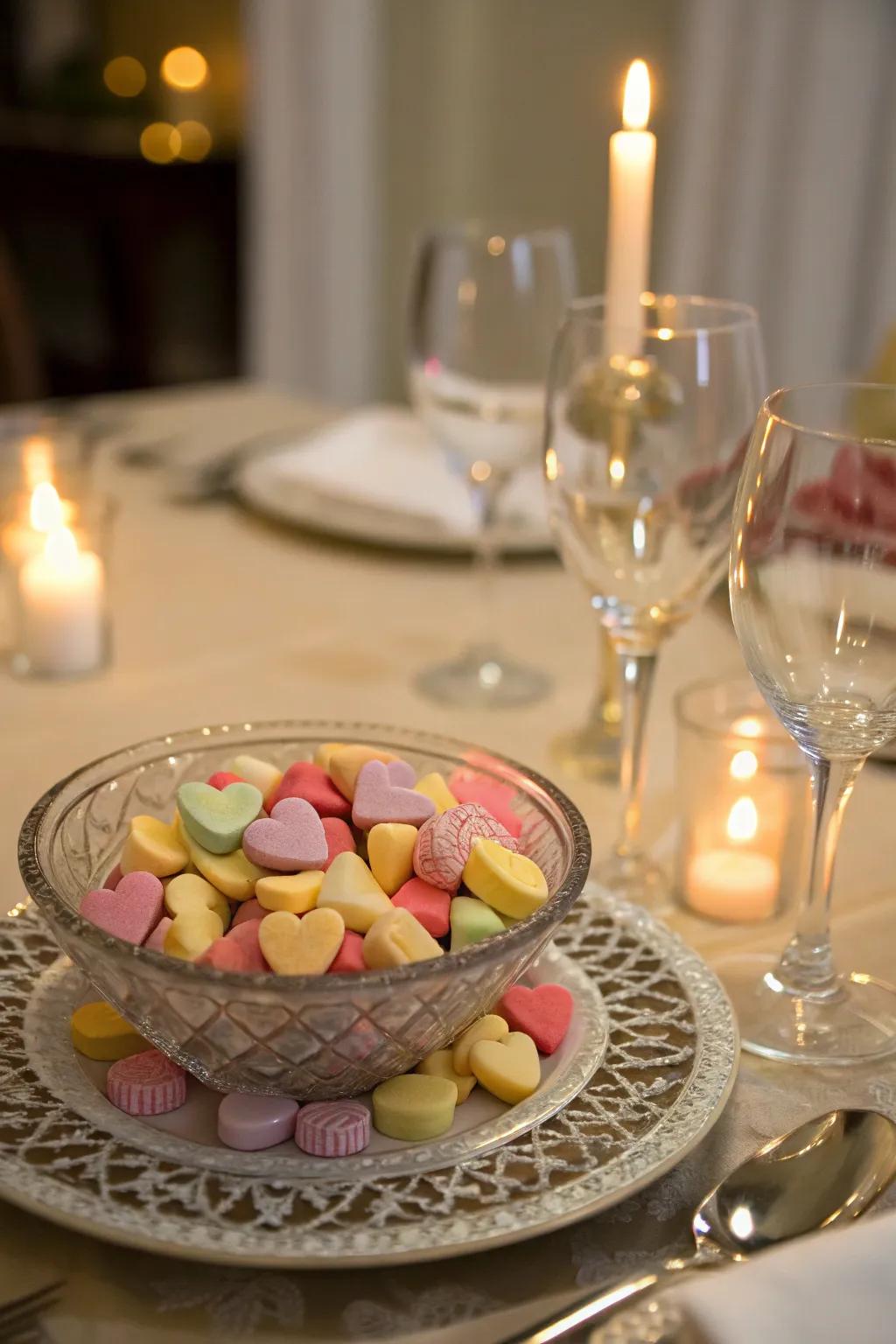 Affection candies contribute a sweet element to the table.