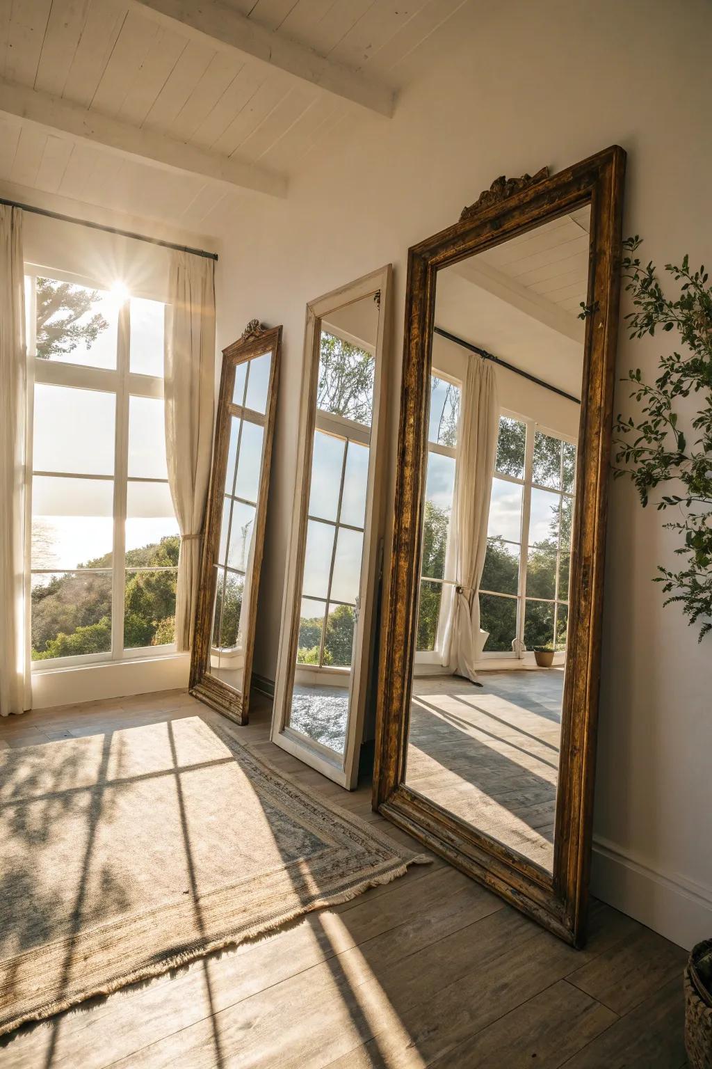 Mirrors hold the potential to amplify natural illumination, thereby brightening your dwelling.