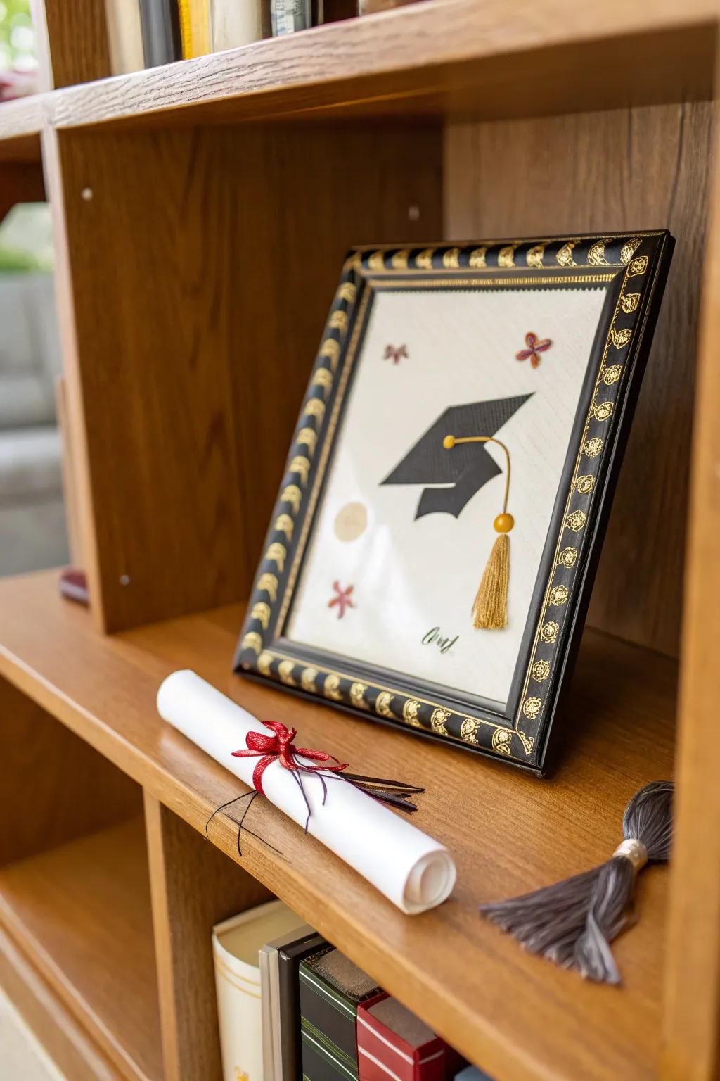 Graduation symbols contribute classic appeal to your display.
