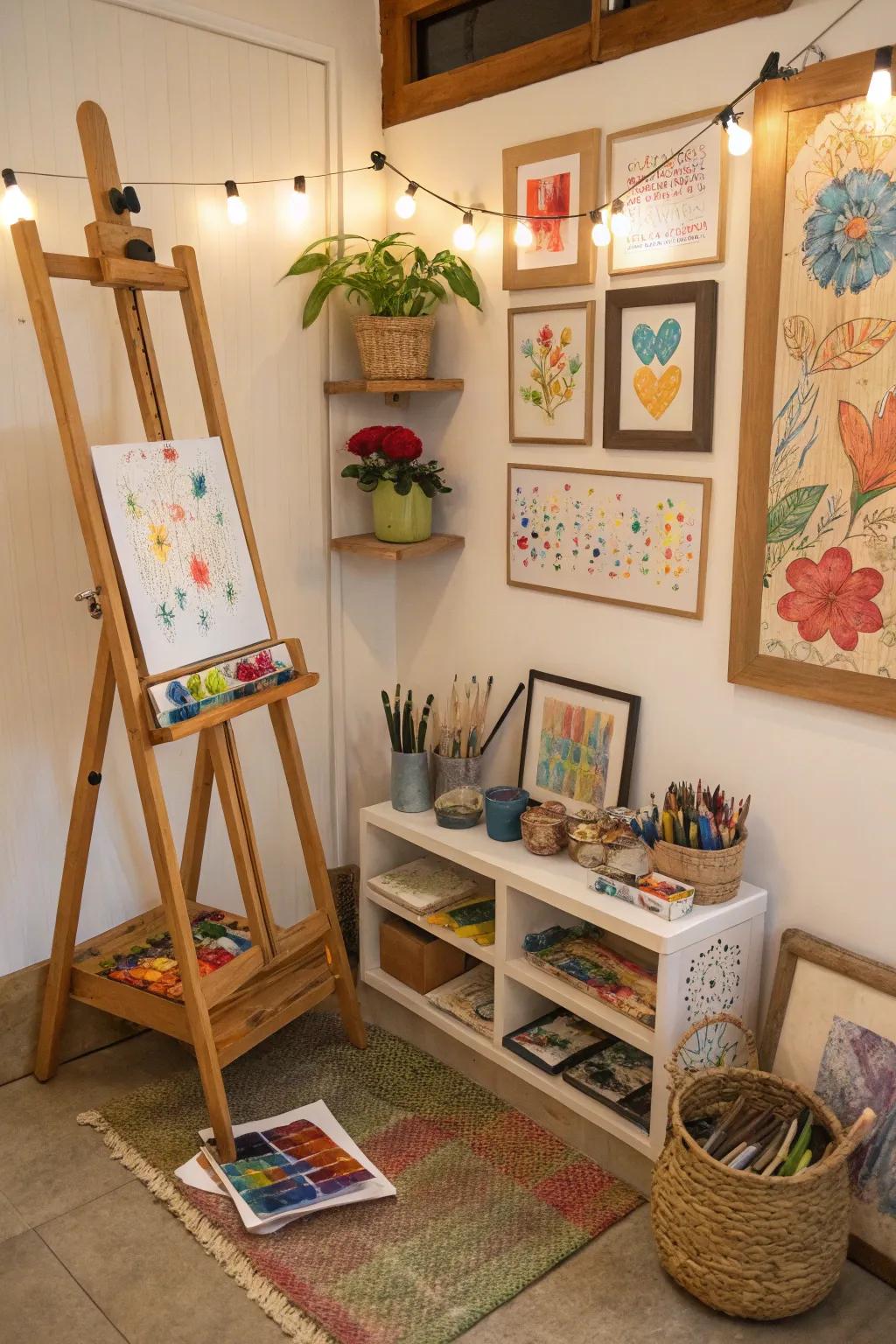 Unleash your creativity in an artistic nook filled with vibrant art tools that inspire.