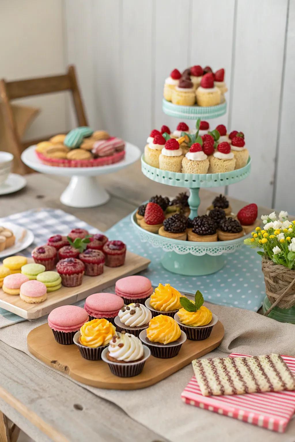 A range of mini desserts perfect for a sweet picnic ending.