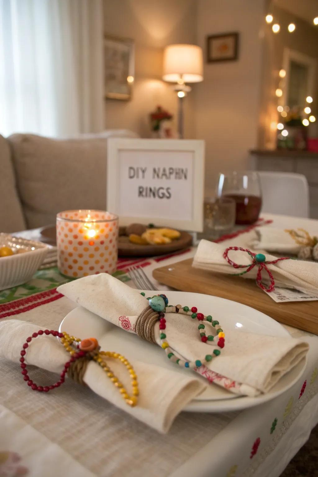 Handmade items such as rings make the picnic stand out.