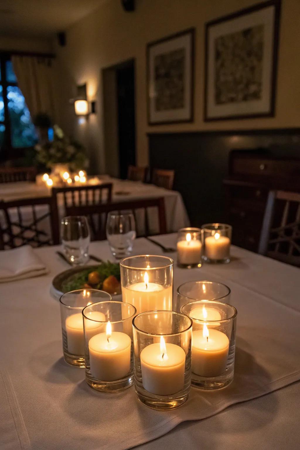 Small candles create a personal setting suitable for any event.