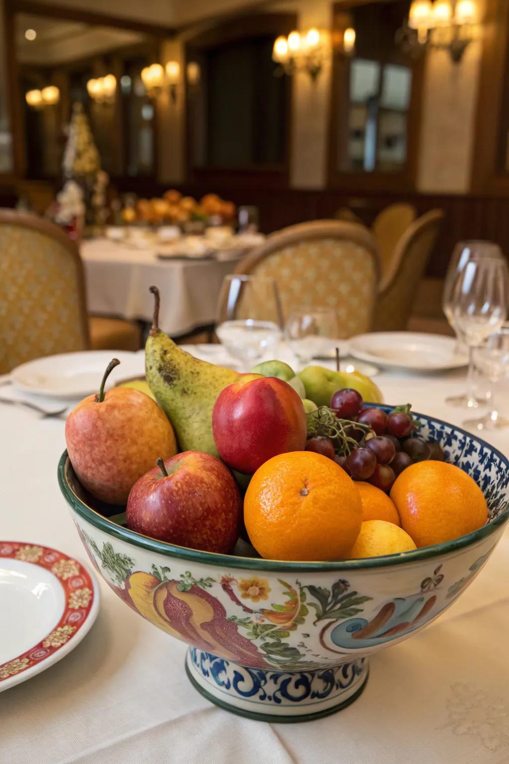 A vibrant and lively centerpiece showcasing nature's offerings.