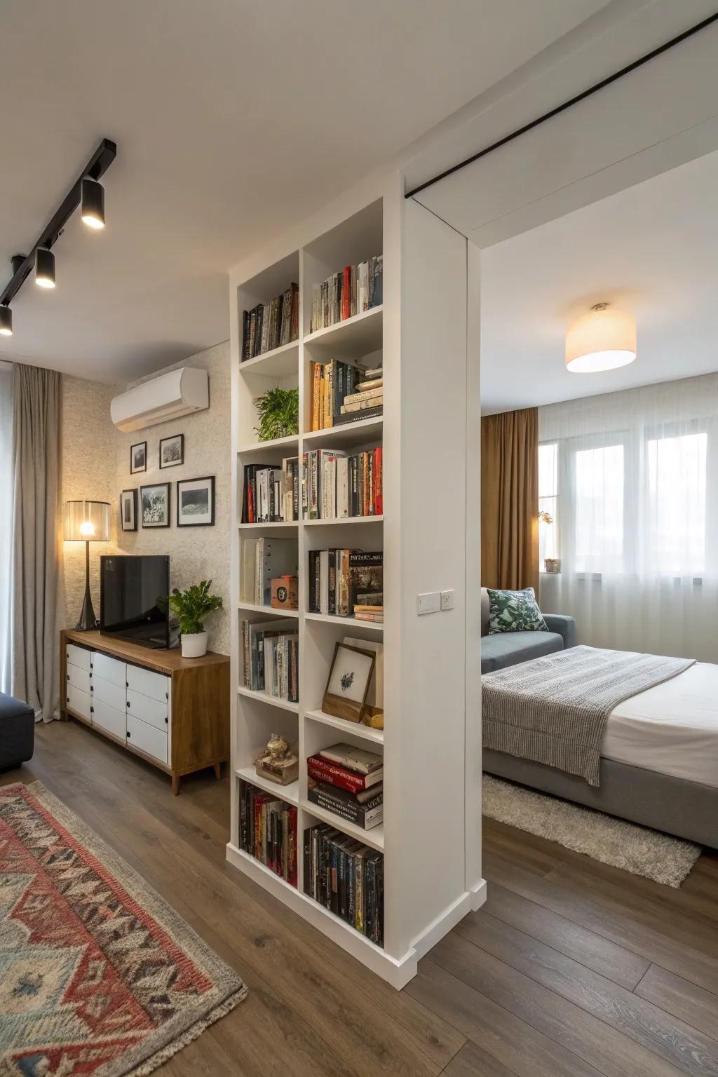 Define your living areas with creative, light-permitting dividers.