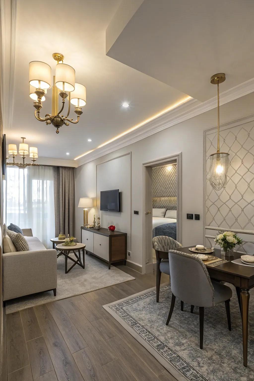 Brighten your area with wall-affixed fixtures for a sleek look.