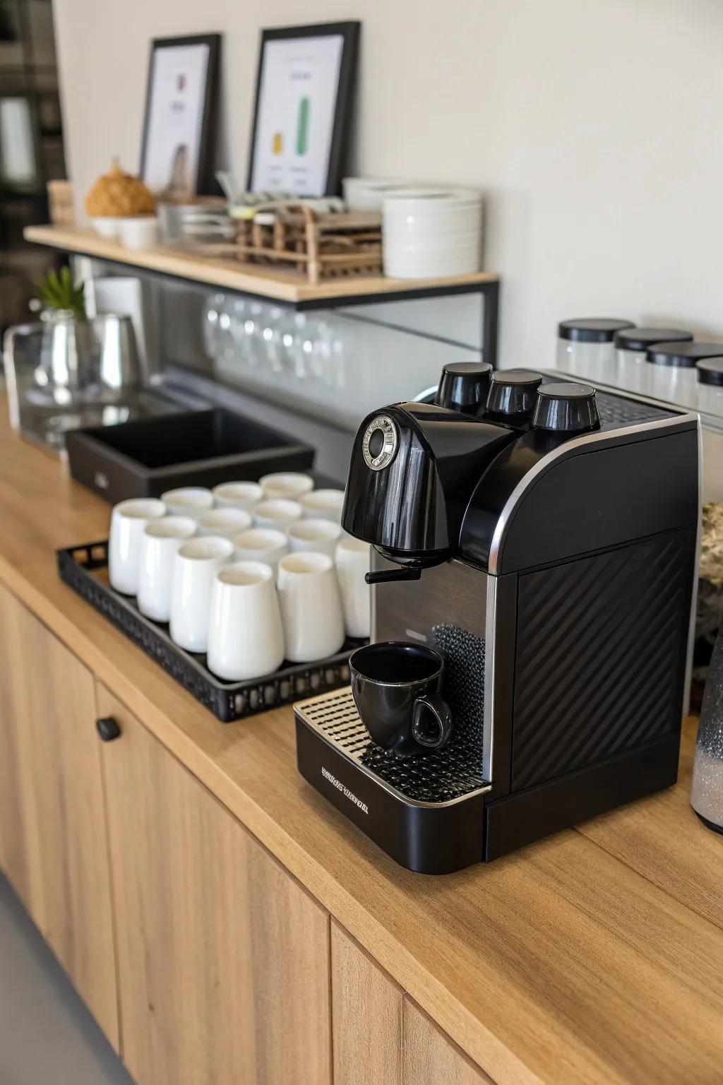 Single-tone magic for a sleek and sophisticated brew station.
