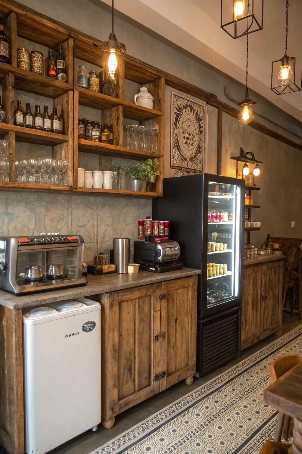 Farmhouse appeal meets functionality in this brew station.