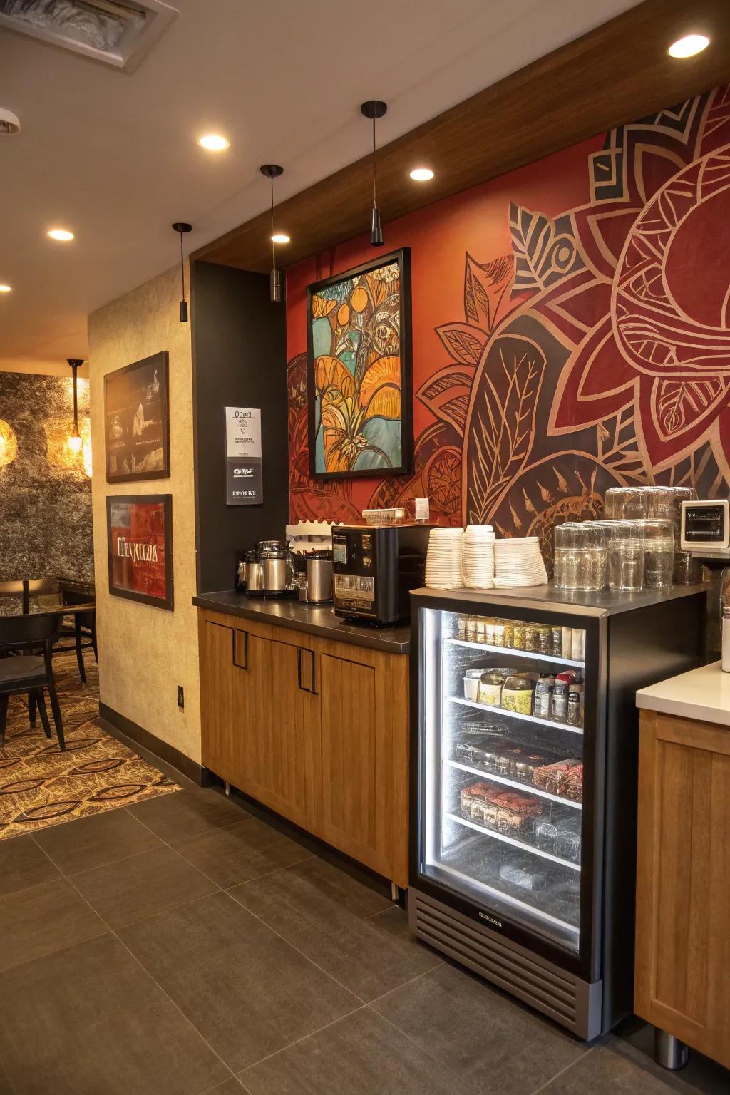 Creative touch highlights this eye-catching brew station.