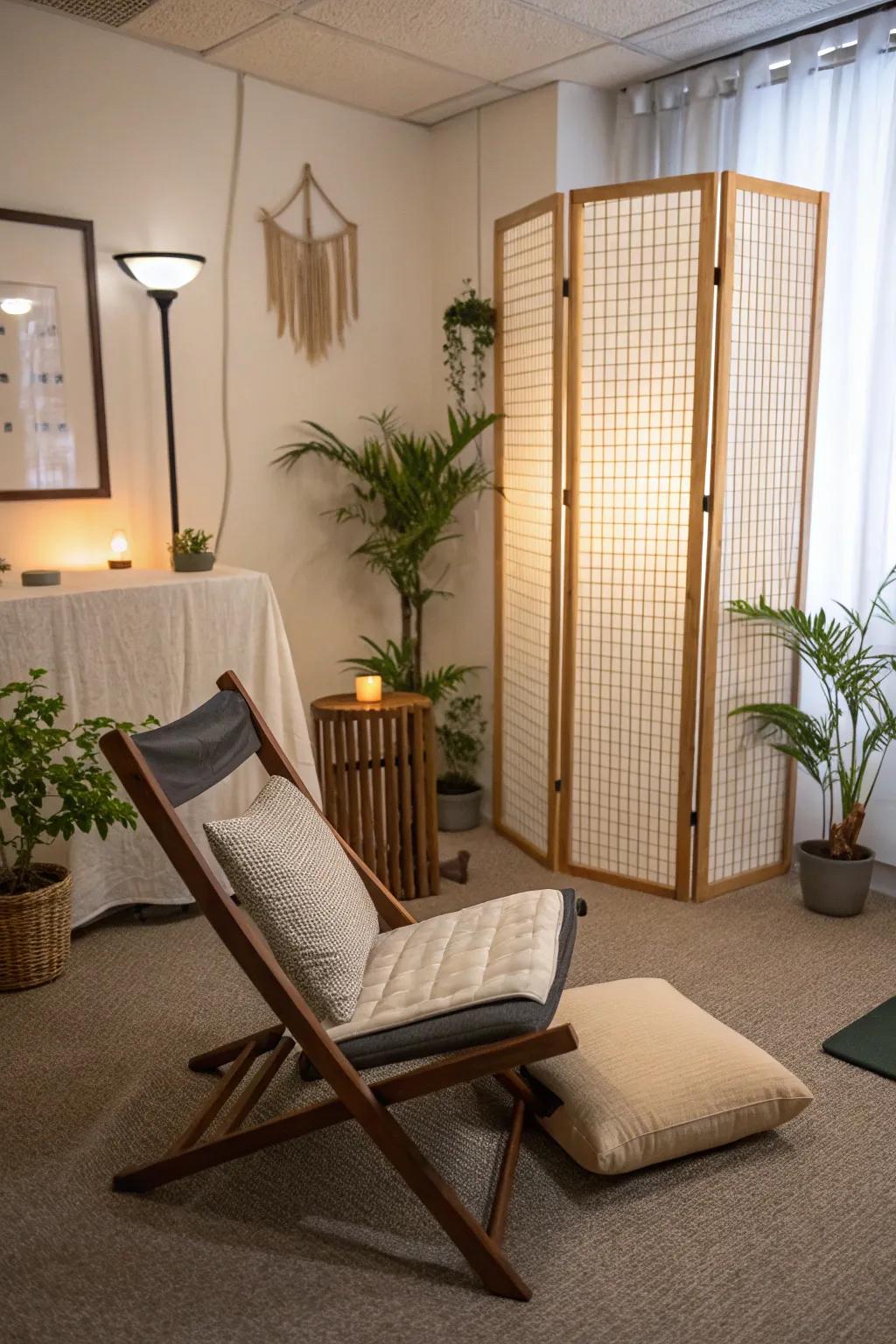A remodeled corner can develop into a specialized meditation space.