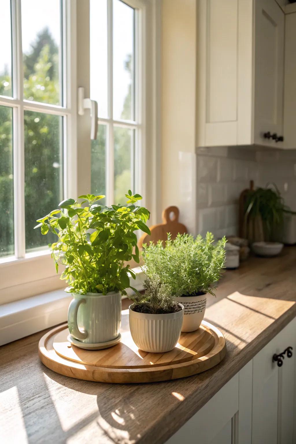 Herb garden at home.