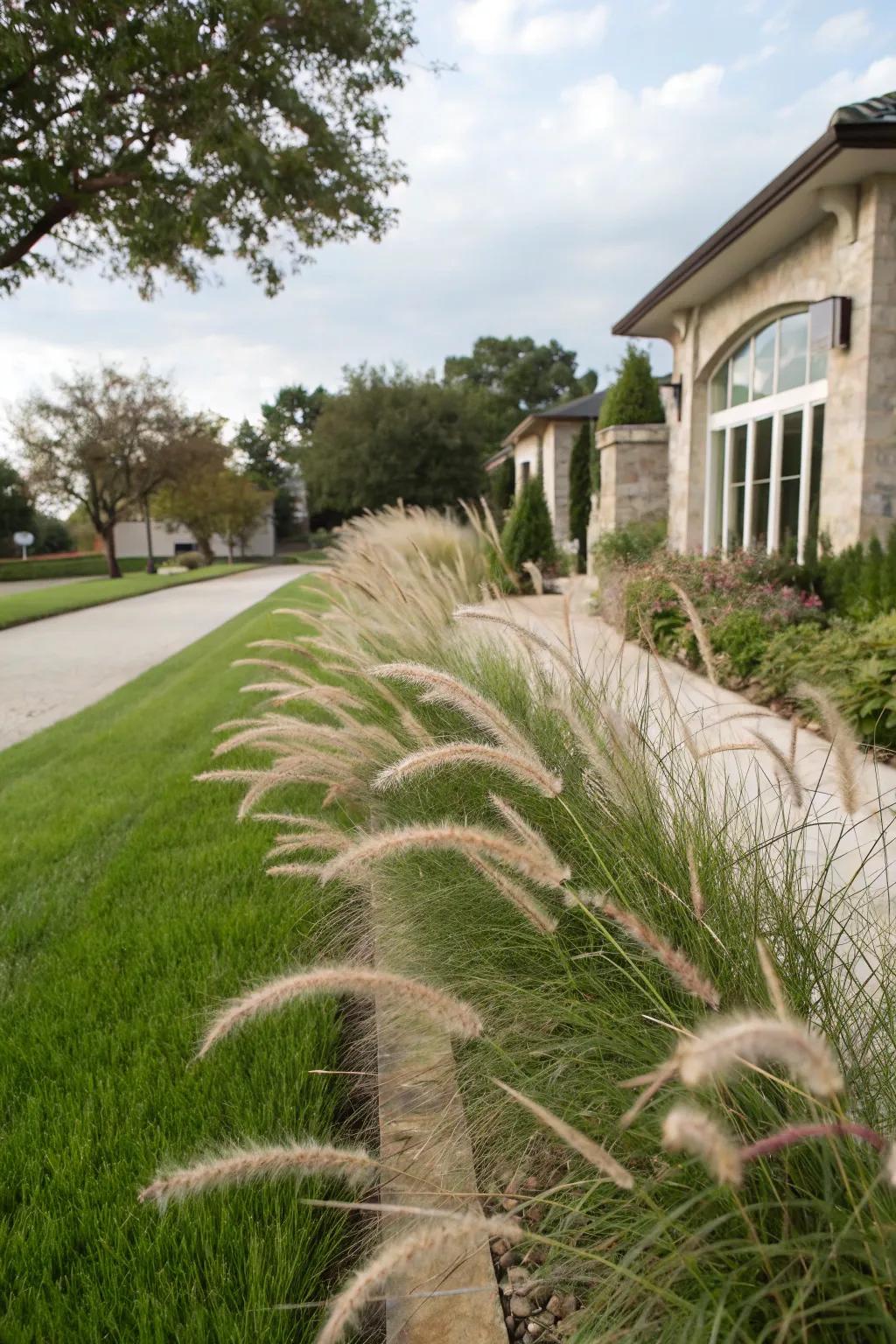 Ornamental grasses bring elegance and require minimal upkeep.