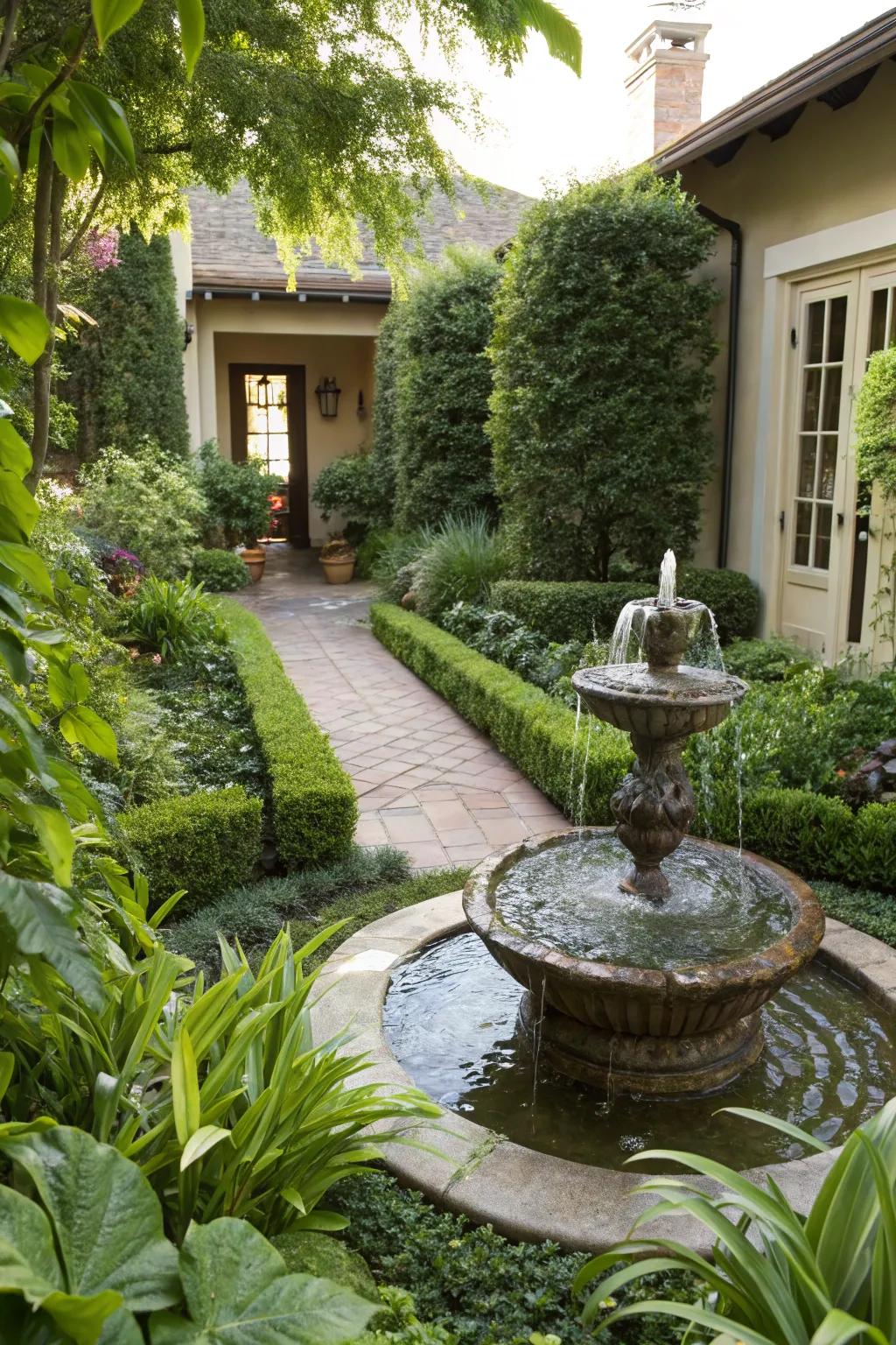 Water elements add a peaceful touch to any garden.