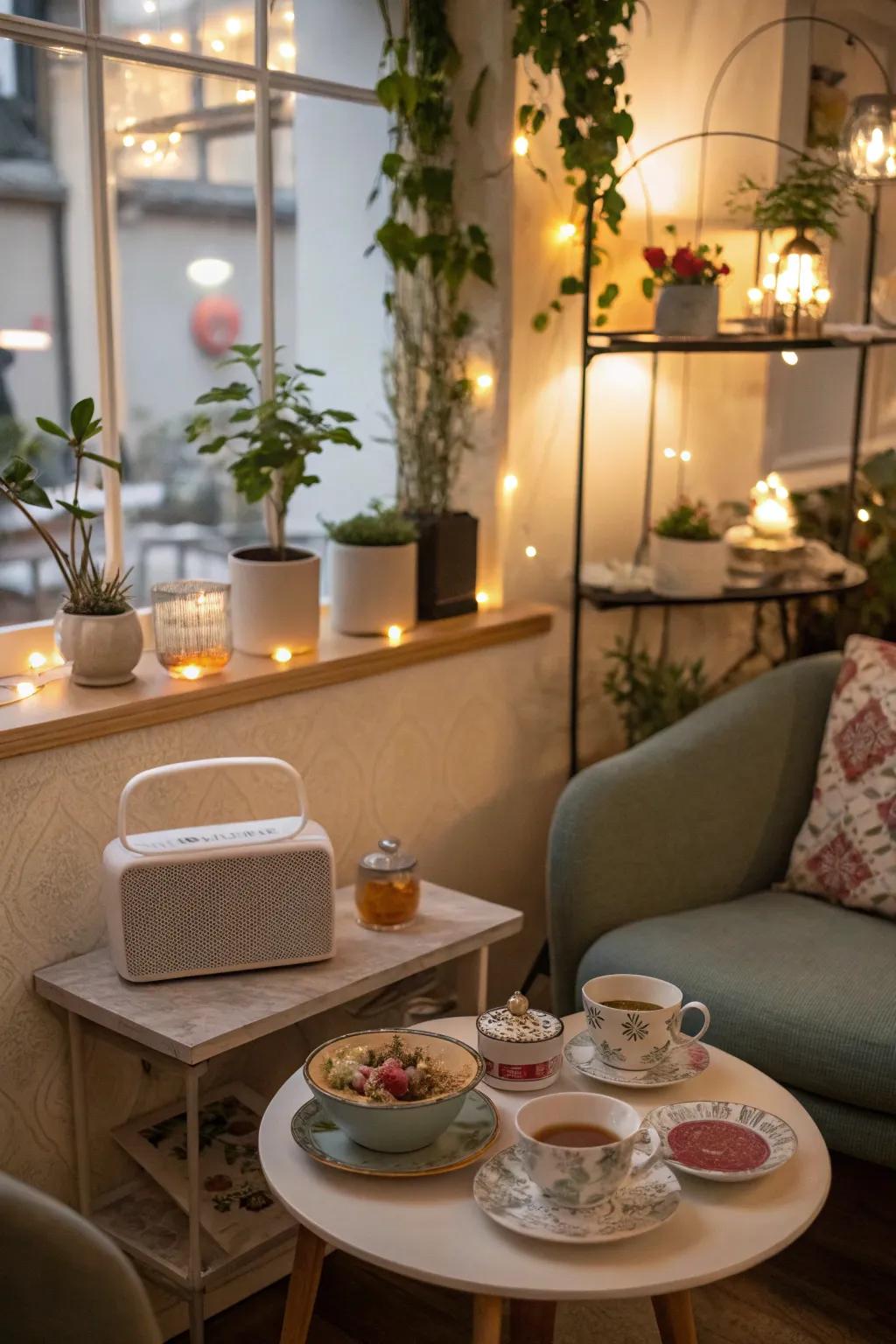 Soundscapes add a listening layer to your tea room's atmosphere.