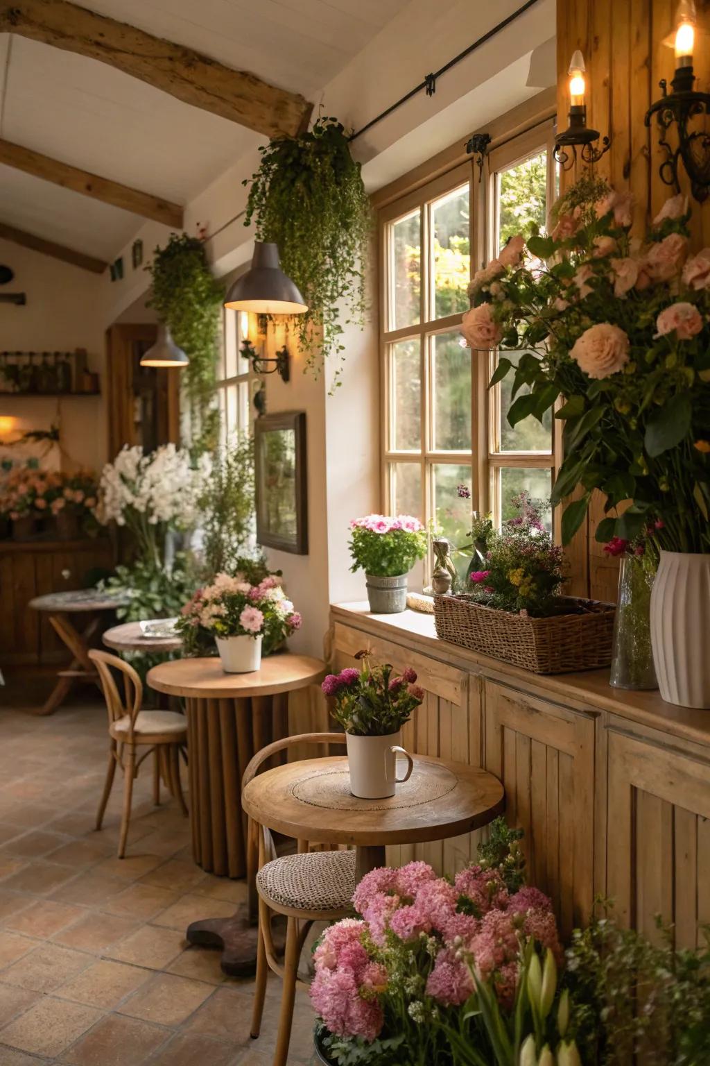 Greenery fills your tea room with a sense of peace.